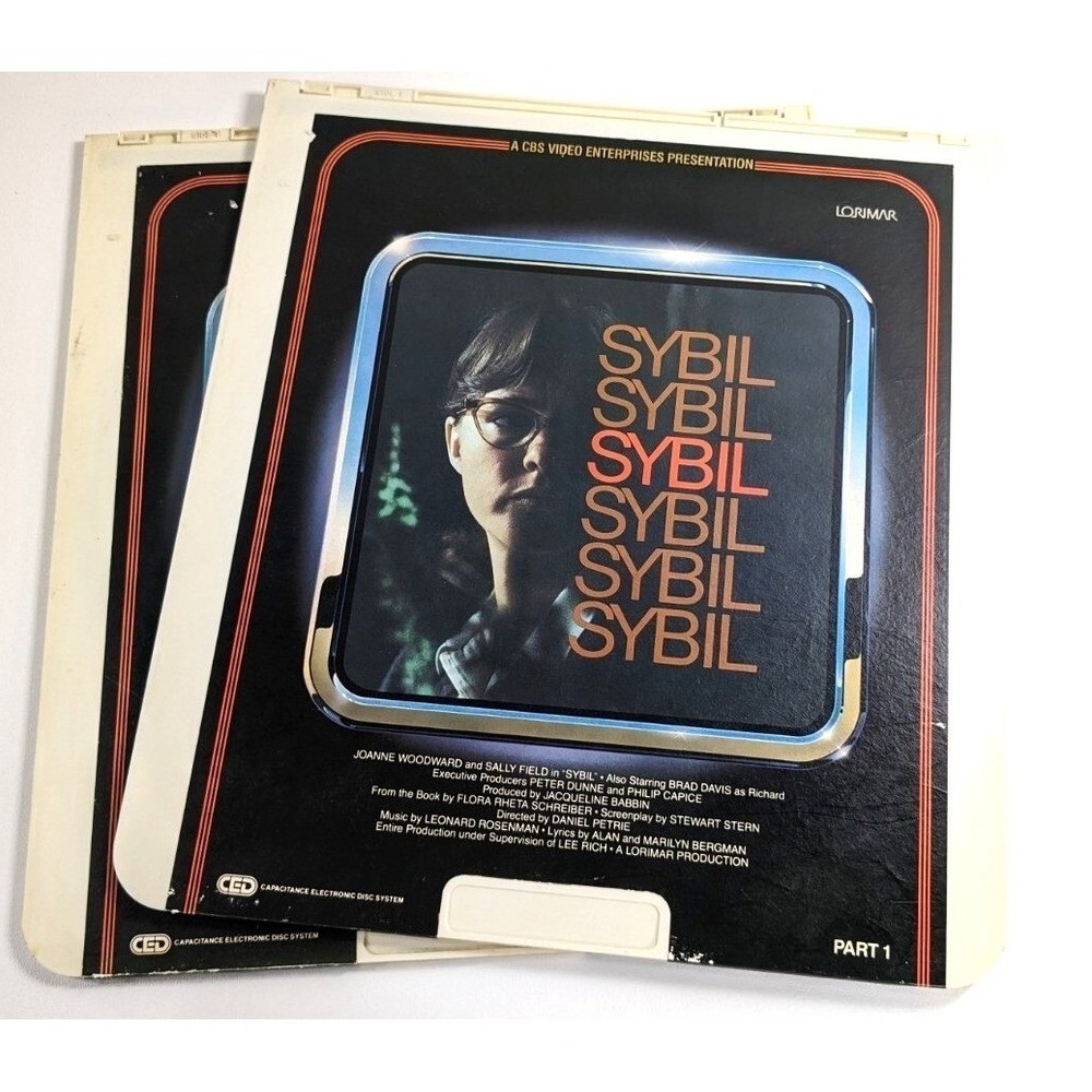 Sybil CED Video Disc Set 1982 CBS Lorimar Sally Field Joanne Woodward 2-Disc